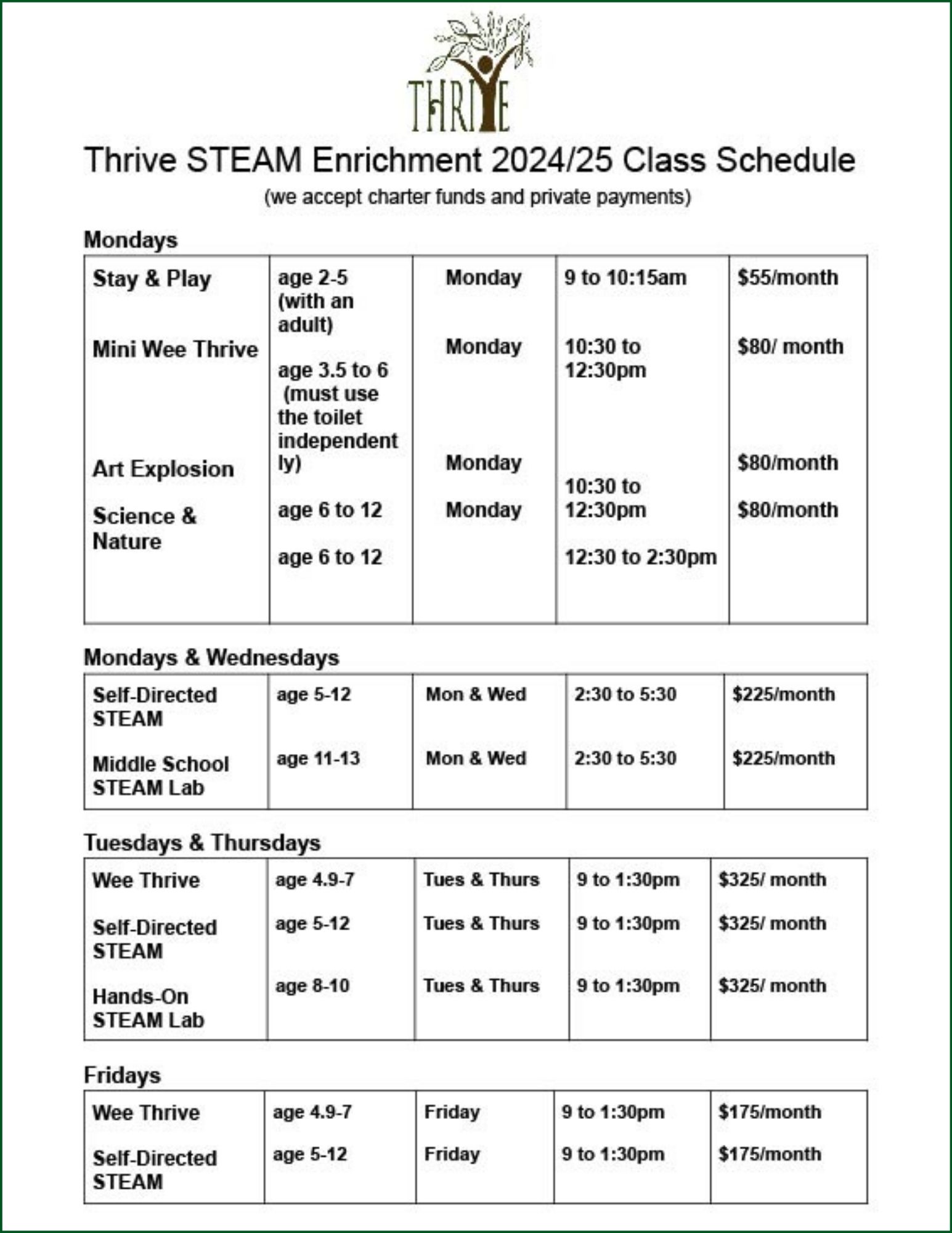 Thrive Schedule 2425 (1)